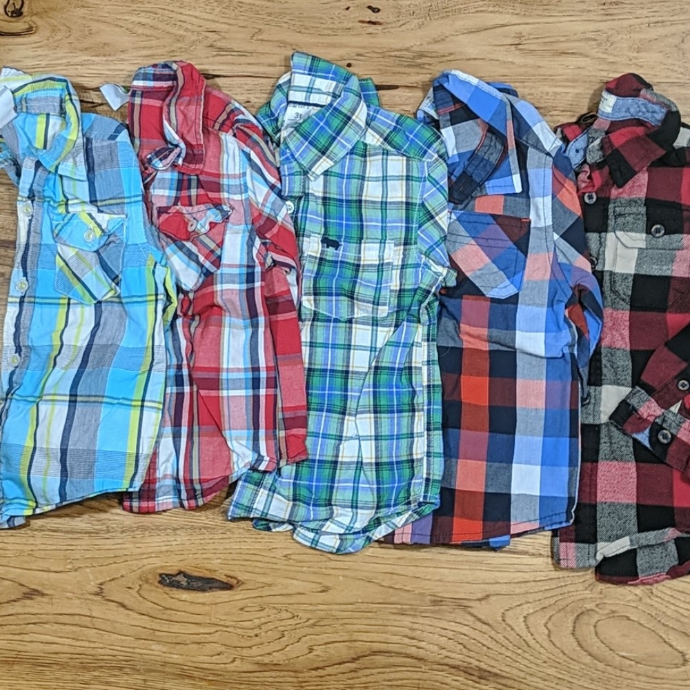 Boys lot of 5 Flannel shirts
